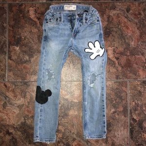 Abercrombie Kids jeans custom painted Mickey Mouse